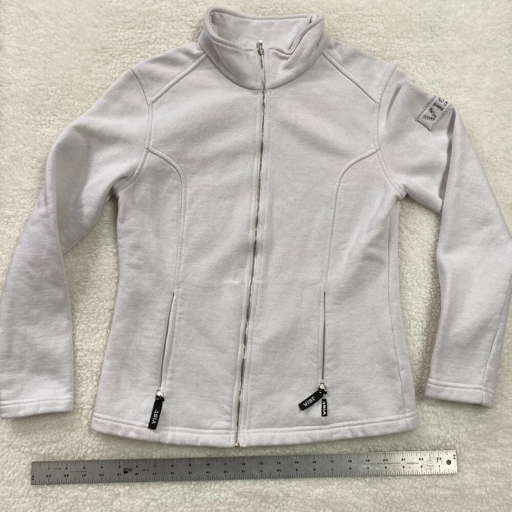 Vist 412 Futura Sweater Italian Ski Gear Sparkly Cotton Fleece Sweater Size 12